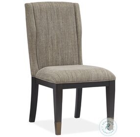 Ryker Nocturne Black And Coventry Grey Upholstered Host Side Chair Set Of 2