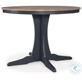 Landocken Brown And Blue Round Dining Table