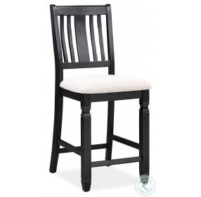 Homeplace Black Painted Counter Height Chair With Kick Plate Set Of 2