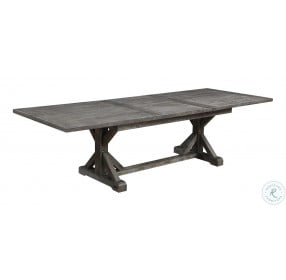 Morris Rustic Charcoal Gray 84" Extendable Dining Table