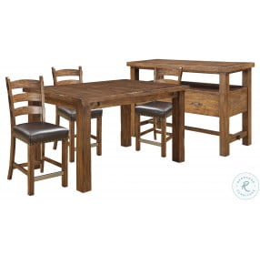 Dodson Brindled Pine 40" Counter Height Extendable Dining Room Set
