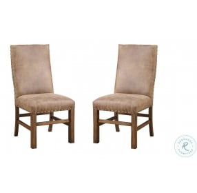 Dodson Brindled Pine Upholstered Dining Chair Set Of 2