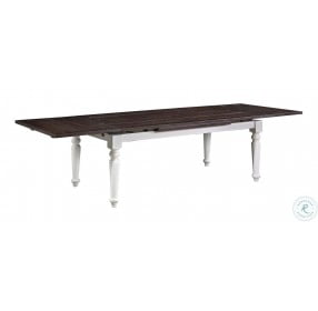 Maddox Dark Mocha And Distressed White 75" Extendable Dining Table