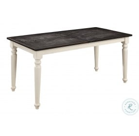 Maddox Dark Mocha And Distressed White 78" Counter Height Dining Table