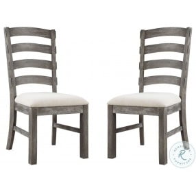 Morris Rustic Charcoal Gray Upholstered Dining Chair Set Of 2