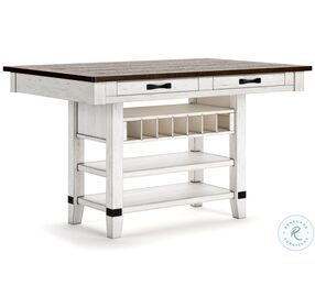 Valebeck White And Brown Counter Height Dining Table