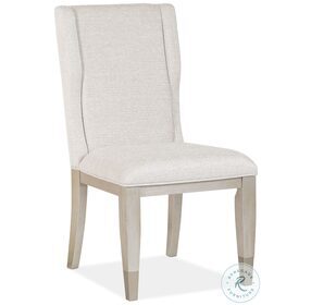 Lenox Warm Silver and Acadia White Upholstered Host Chair Set Of 2