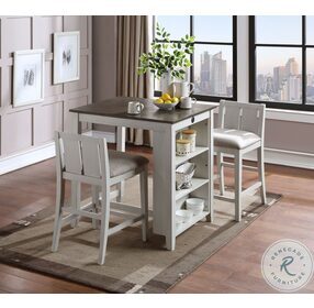 Heston White And Gray 36" Counter Height Dining Set
