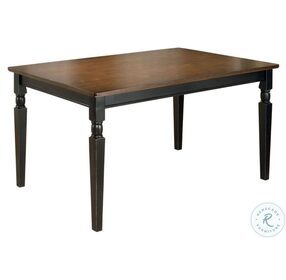 Owingsville Black and Brown Rectangular Dining Room Table