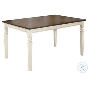 Whitesburg Brown and Cottage White Rectangular Dining Table