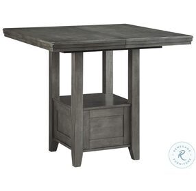 Hallanden Gray Rectangular Extendable Counter Height Dining Table