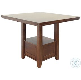 Ralene Medium Brown Rectangular Extendable Counter Height Dining Table
