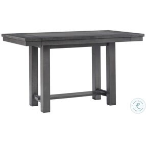 Myshanna Gray Rectangular Extendable Counter Height Dining Table