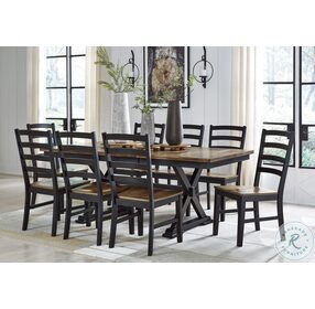 Wildenauer Brown And Black Extendable Dining Room Set