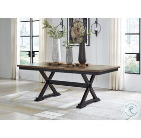 Wildenauer Brown And Black Extendable Dining Table