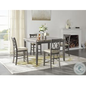Curranberry Two Tone Gray 54" Counter Height Dining Room Set