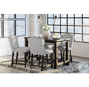 Jeanette Dry Black Counter Height Dining Room Set