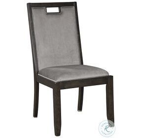 Hyndell Gray and Dark Brown Side Chair Set of 2