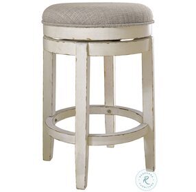 Realyn Chipped White Swivel Counter Height Stool