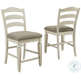 Realyn Chipped White Counter Height Stool Set Of 2