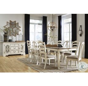 Realyn Chipped White Extendable Rectangular Dining Room Set