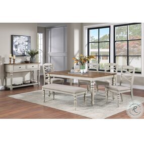 Jennifer Brown And White Dining Room Set