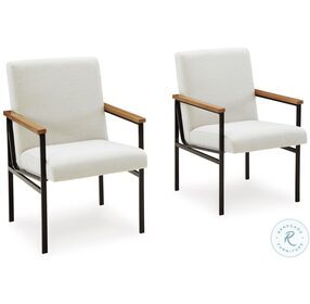 Dressonni White Dining Arm Chair Set of 2