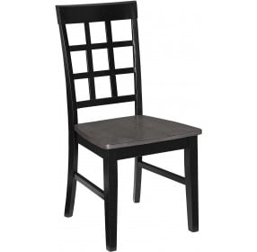 Salem Gray and Black Window Pane Dining Chair Set of 2