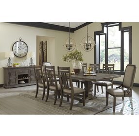 Wyndahl Rustic Brown Extendable Dining Room Set
