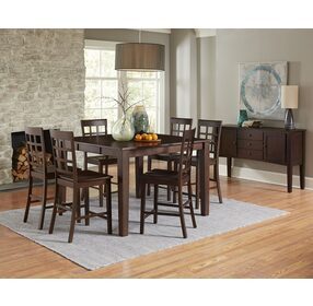Kinston Espresso Extendable Counter Height Dining Room Set