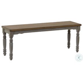 Midori Distressed Oak And Brushed Gray Dining Bench
