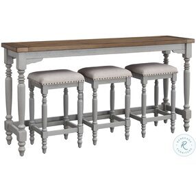 Midori Distressed Oak And Brushed Gray 4 Piece Counter Height Dining Set