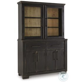 Galliden Aged Black Buffet with Hutch