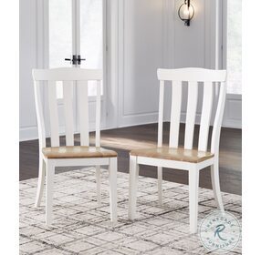 Ashbryn White And Natural Side Chair Set Of 2