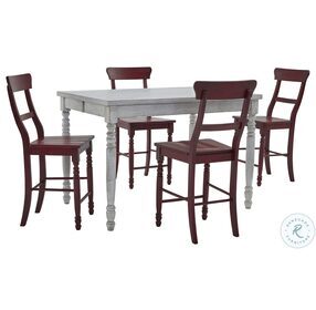 Savannah Court Antique White Extendable Counter Height Dining Room Set