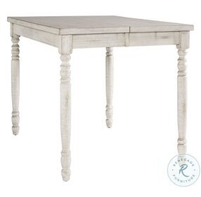 Savannah Court Distressed Antique White Extendable Counter Height Dining Table