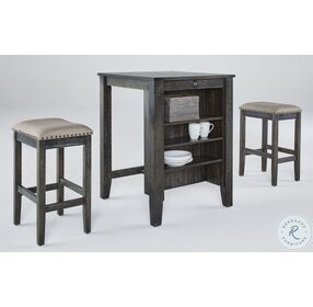 Tapas Distressed Weathered Pepper 3 Piece Counter Height Dining Set