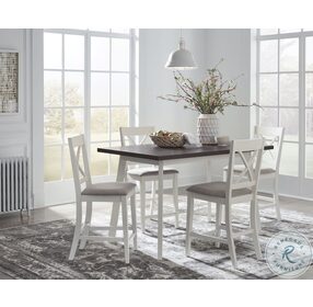 Salt And Pepper Cocoa And Alabaster White 5 Piece Counter Height Dining Set