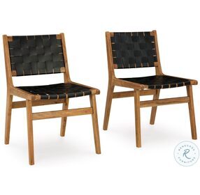 Fortmaine Brown And Black Side Chair Set Of 2