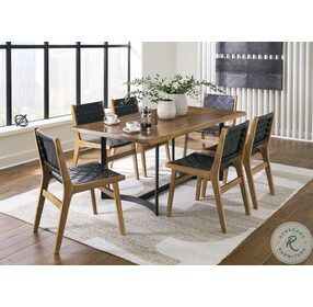 Fortmaine Brown And Black Rectangular Dining Room Set