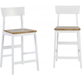 Christy Light Oak And White Counter Chair Set of 2