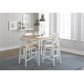 Christy Light Oak and White Counter Height Dining Room Set