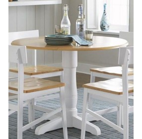 Christy Light Oak And White Round Dining Table