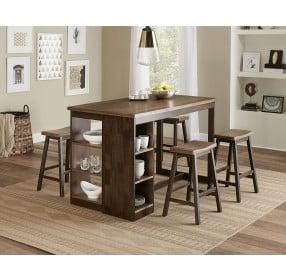 Kenny Walnut And Chocolate Counter Height Dining Room Set