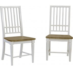 Shutters Light Oak And Distressed White Dining Chair Set of 2