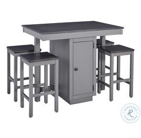 Pepper Square Gray Flannel 5 Piece Counter Height Dining Set