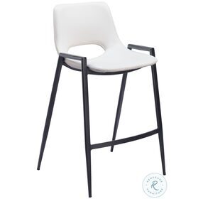 Desi White and Black Counter Height Stool Set of 2
