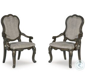 Maylee Gray Arm Chair Set Of 2