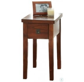 Davenport Medium Brown Cherry Wood Chairside Table