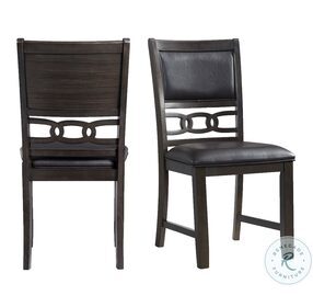 Taylor Black And Dark Walnut Faux Leather Side Chair Set Of 2